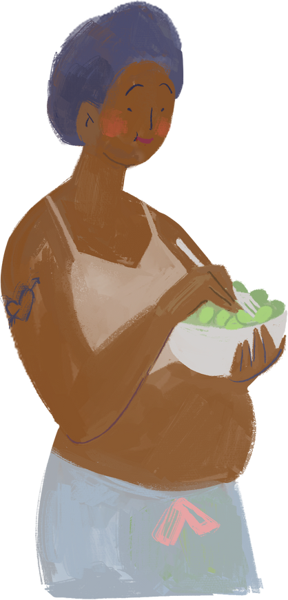 Painted Handdrawn Healthy Mom