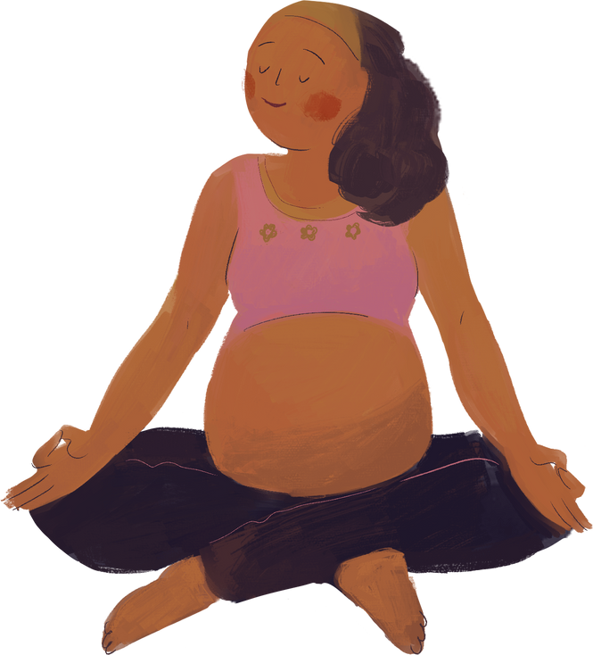 Painted Handdrawn Yoga Mom