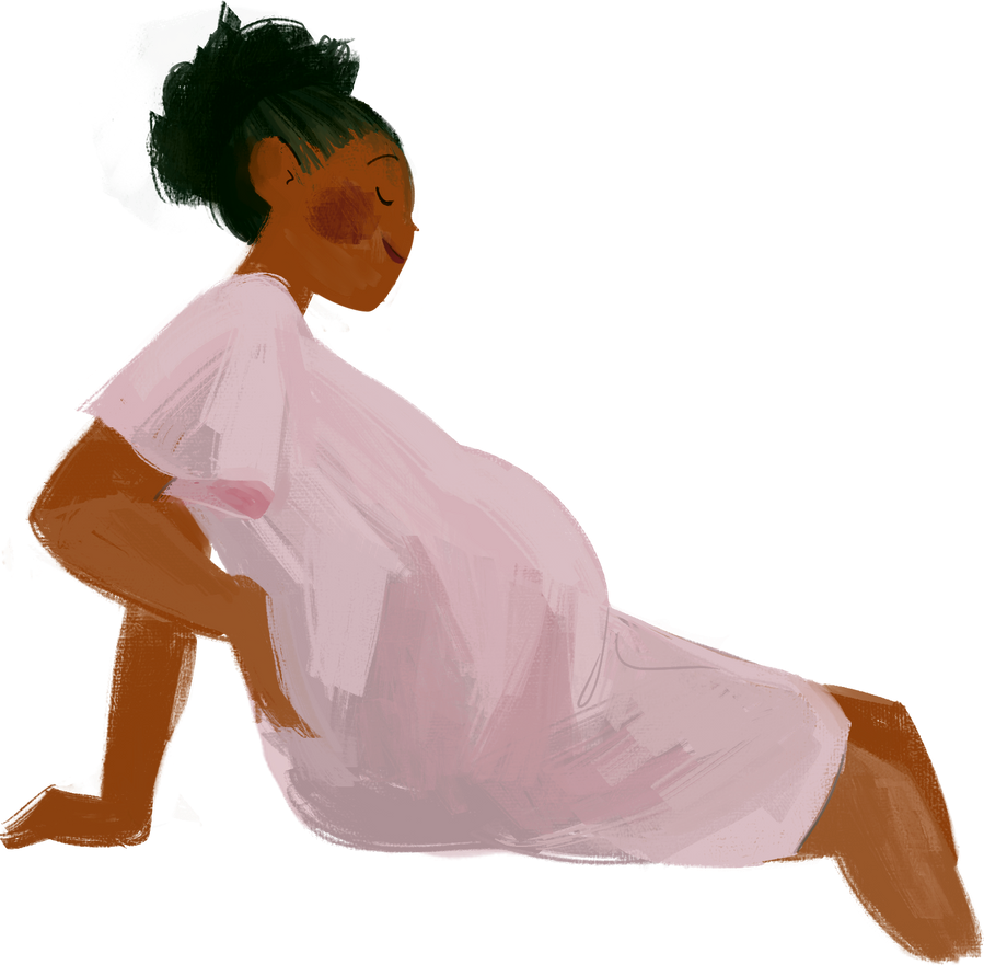 Painted Handdrawn Stretching Mom